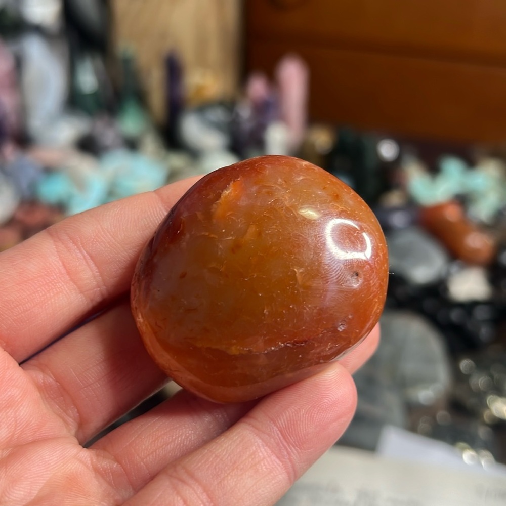 Large Carnelian Palm Stone
